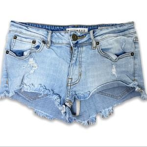 Bullhead Denim Low Rise Distressed Jean Shorts